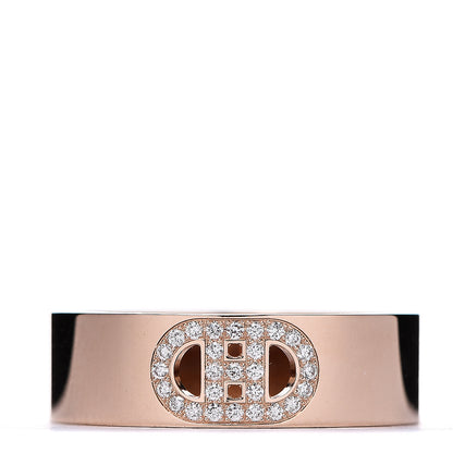 Hermes 18K Rose Gold Diamond PM H D'Ancre Ring 51 5.75 1 of 3