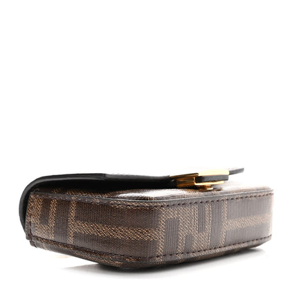 Fendi Glazed Fabric FF 1974 Nano Baguette Charm Mogano Panna 4 of 10
