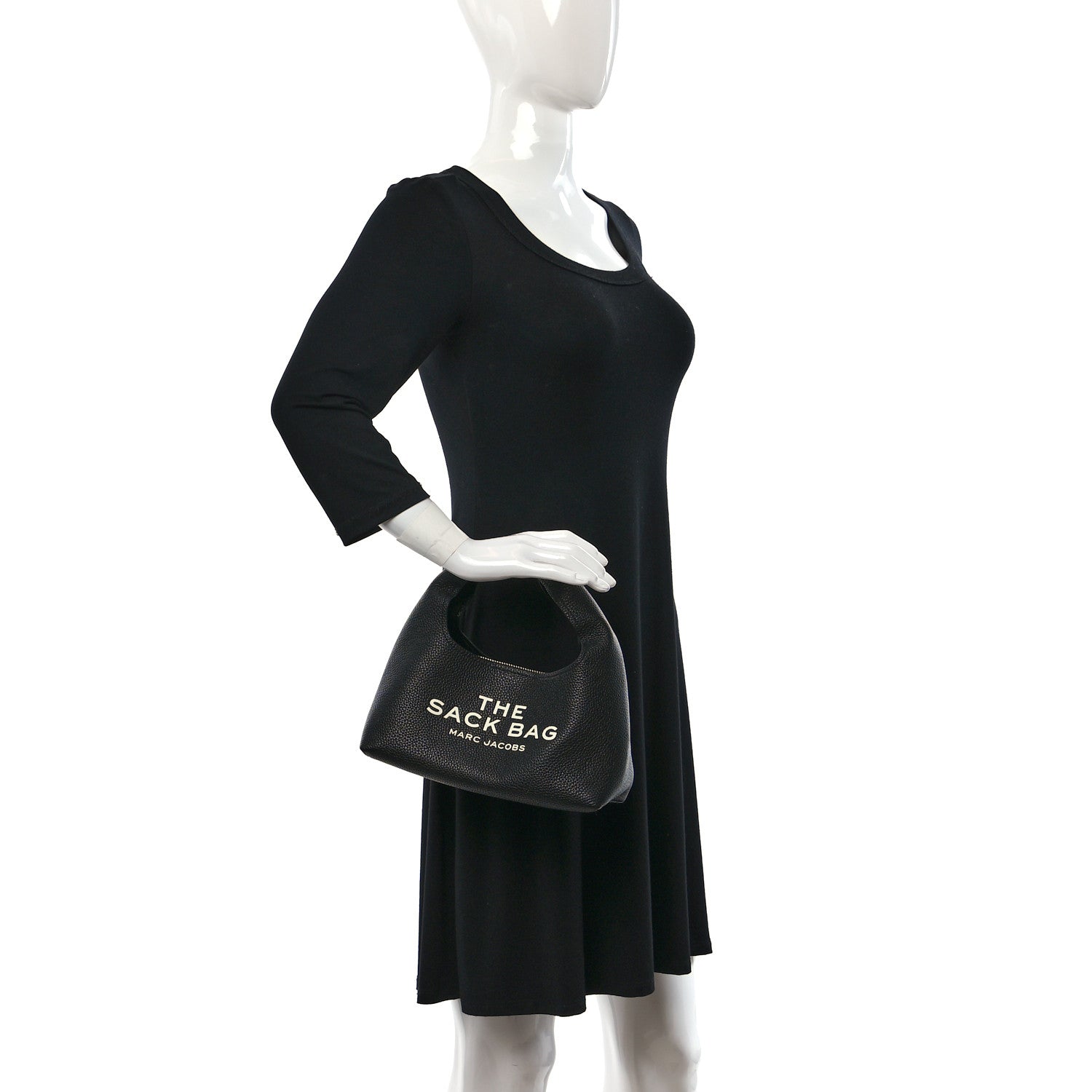 Marc Jacobs Grained Calfskin Mini The Sack Bag Black 2 of 11