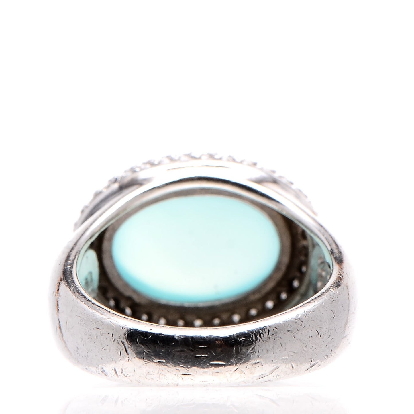 Sterling Silver Diamond Chalcedony Signature Oval Ring 53.5 6.5