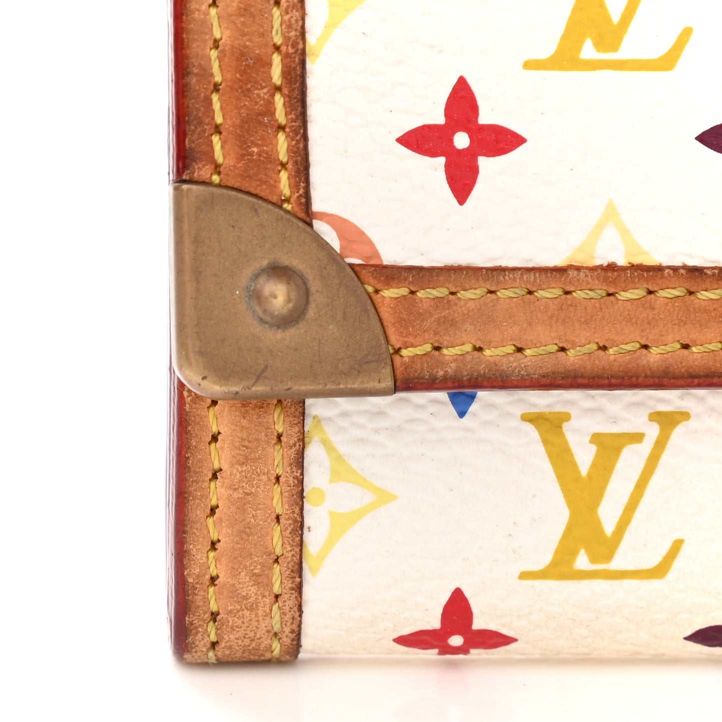 Monogram Multicolor Porte-Monnaie Plat Coin Purse White