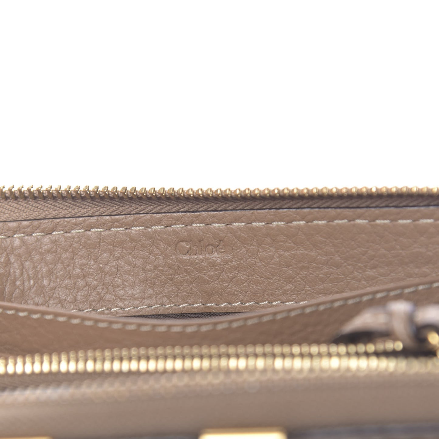 Grained Calfskin Marcie Long Zip Around Wallet Nut