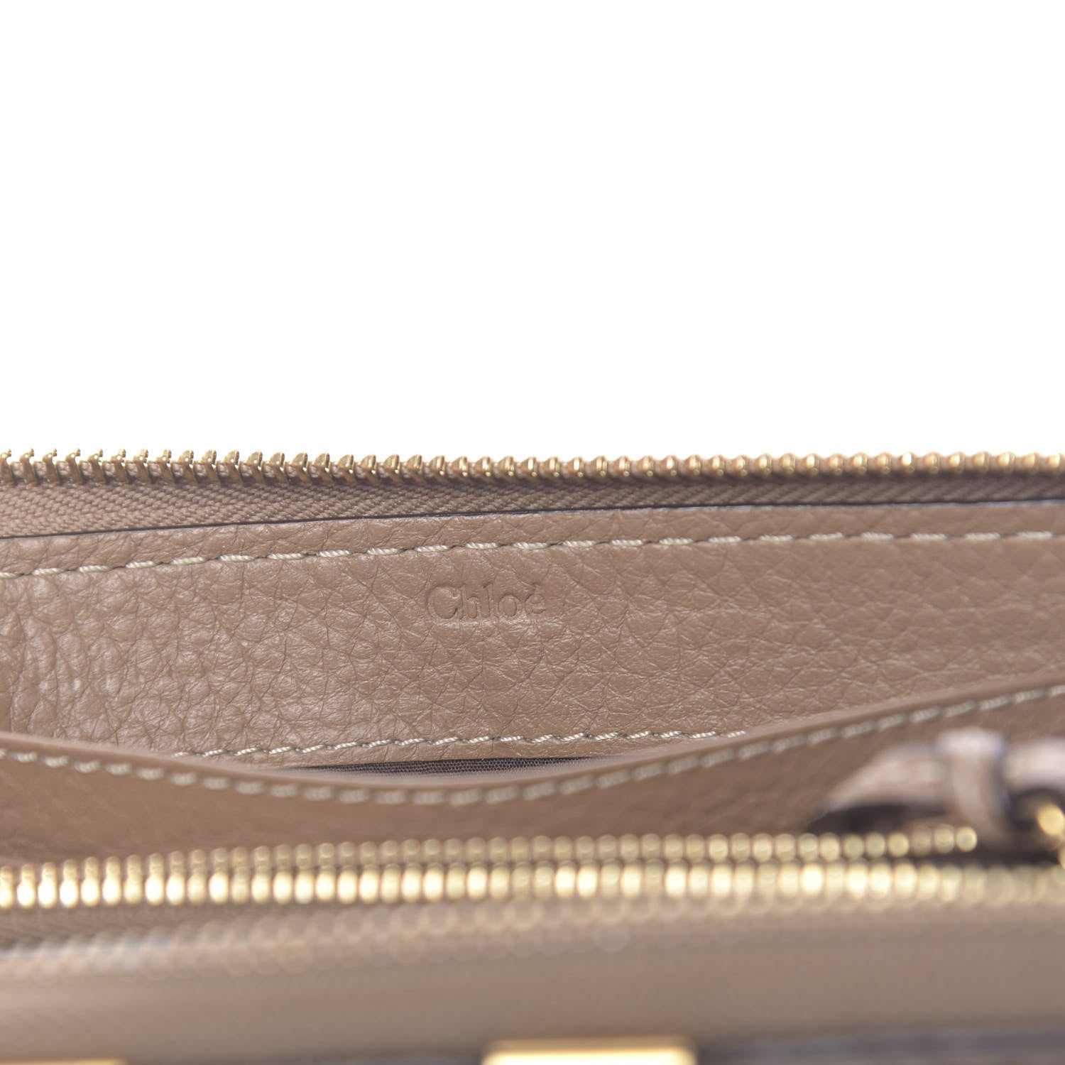 Chloe Grained Calfskin Marcie Long Zip Around Wallet Nut 6 of 9