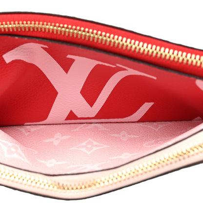 Louis Vuitton Monogram Giant Double Zip Pochette Rouge 7 of 12