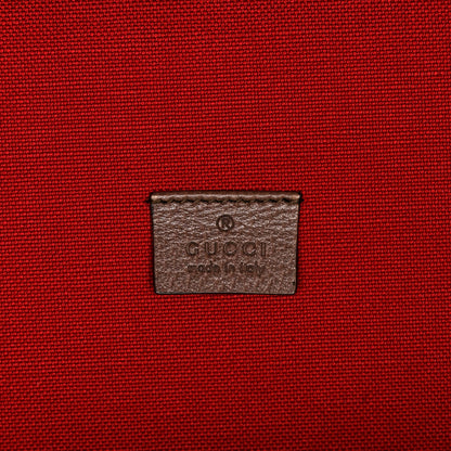 Gucci Cotton Wool Textured Calfskin Houndstooth Woven Large Interlocking G Tote Red Green Ivory Multicolor New Acero 6 of 11