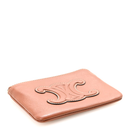 Celine Smooth Calfskin Cuir Triomphe Coin and Card Pouch With Hook Tan 4 of 7