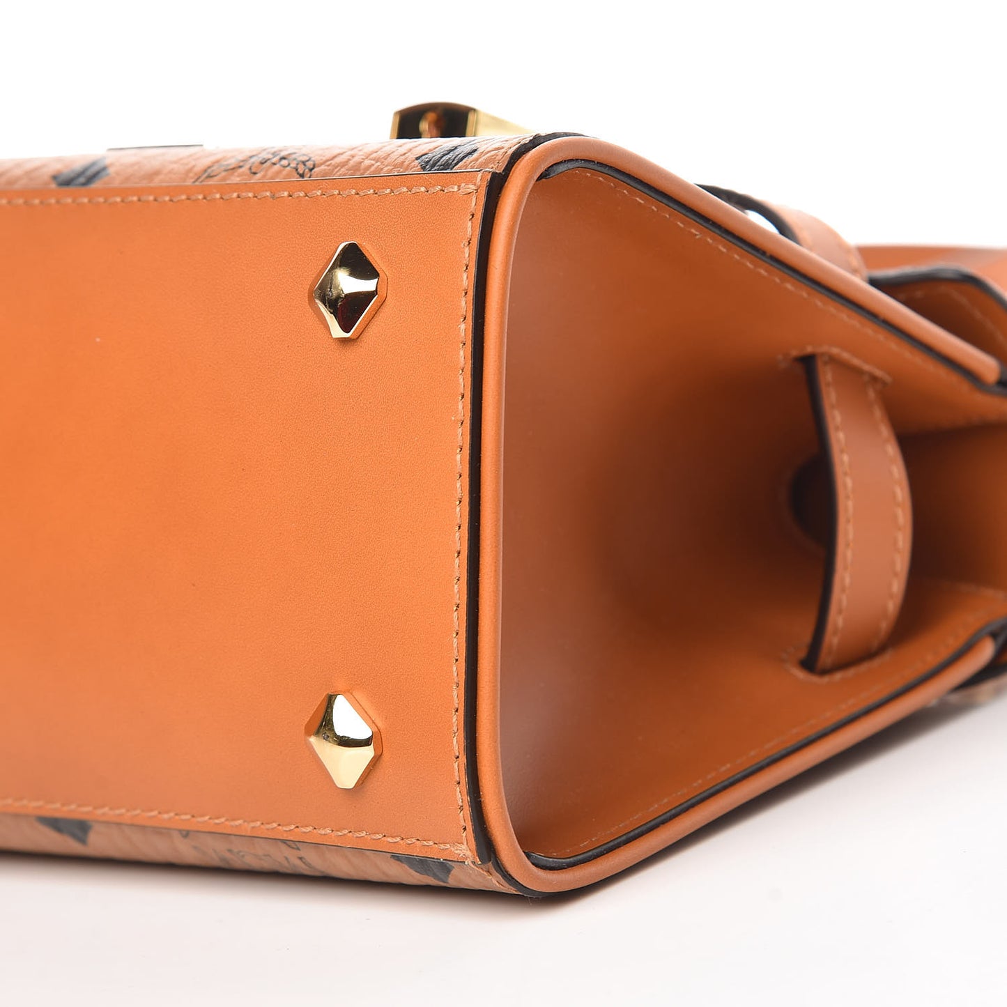 Visetos X-Mini Heritage Top Handle Satchel Cognac