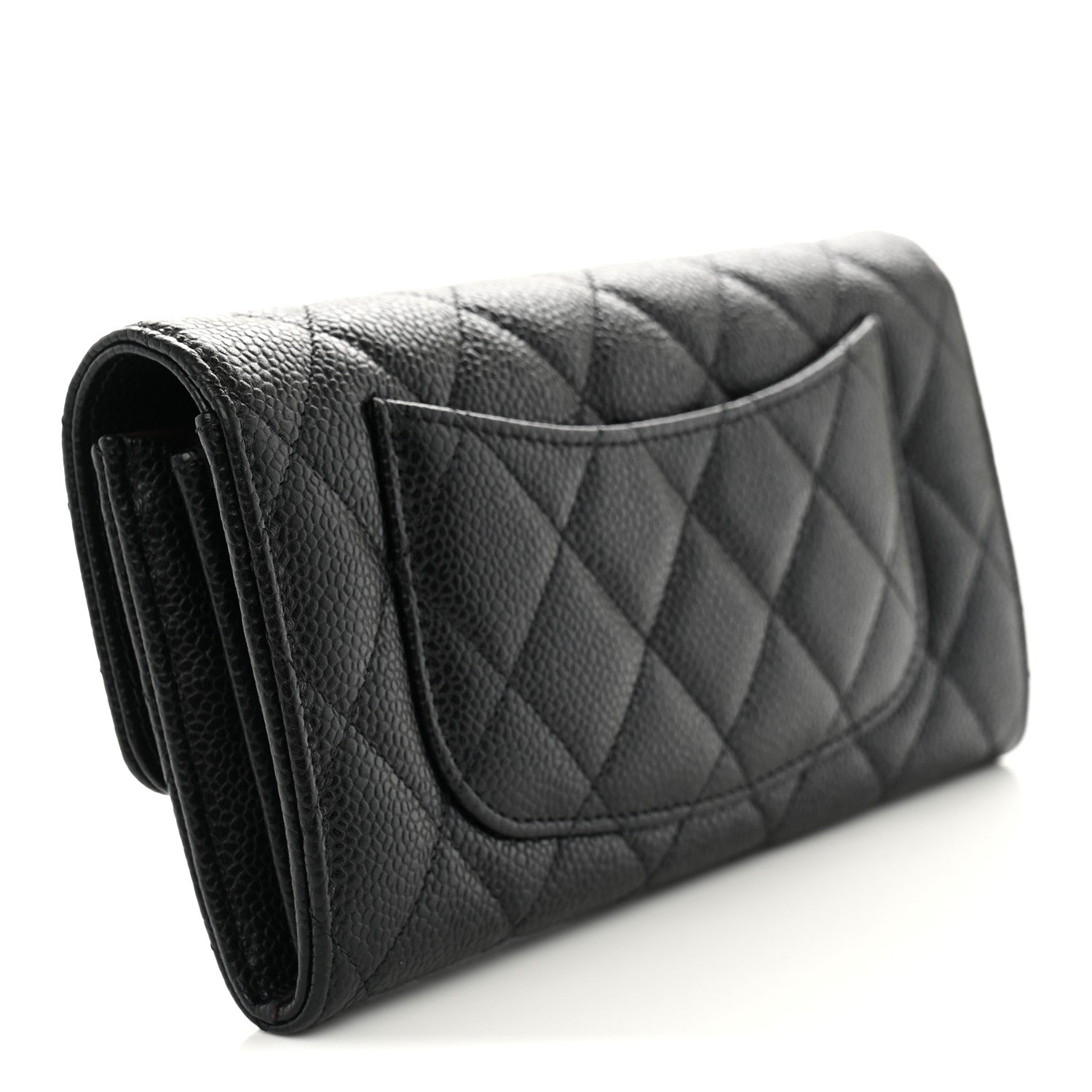Chanel Caviar Quilted Large Gusset Flap Wallet Black 3 of 11
