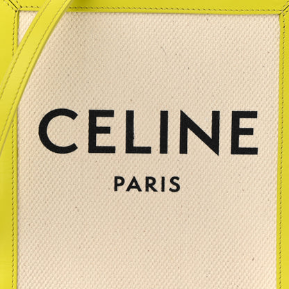Celine Canvas Calfskin Mini Vertical Cabas Neon Yellow 6 of 9