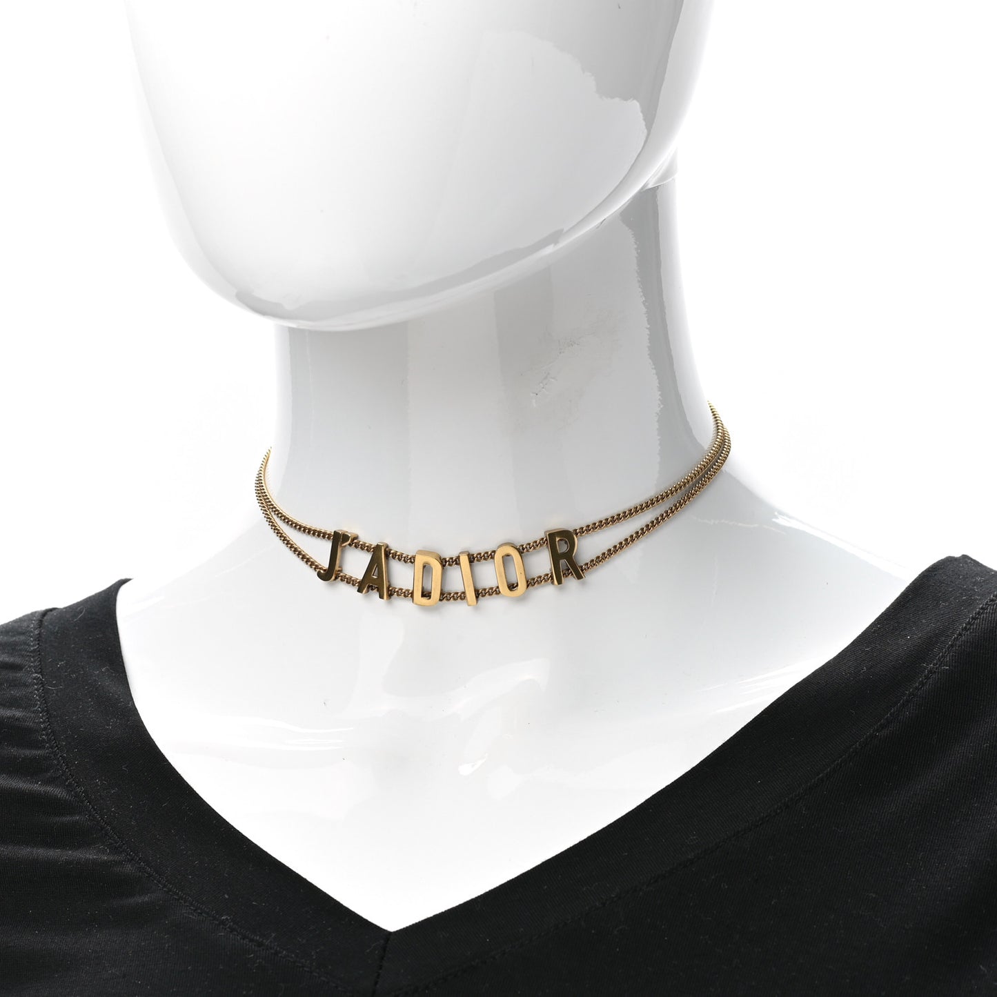 Metal J'Adior Choker Necklace Aged Gold