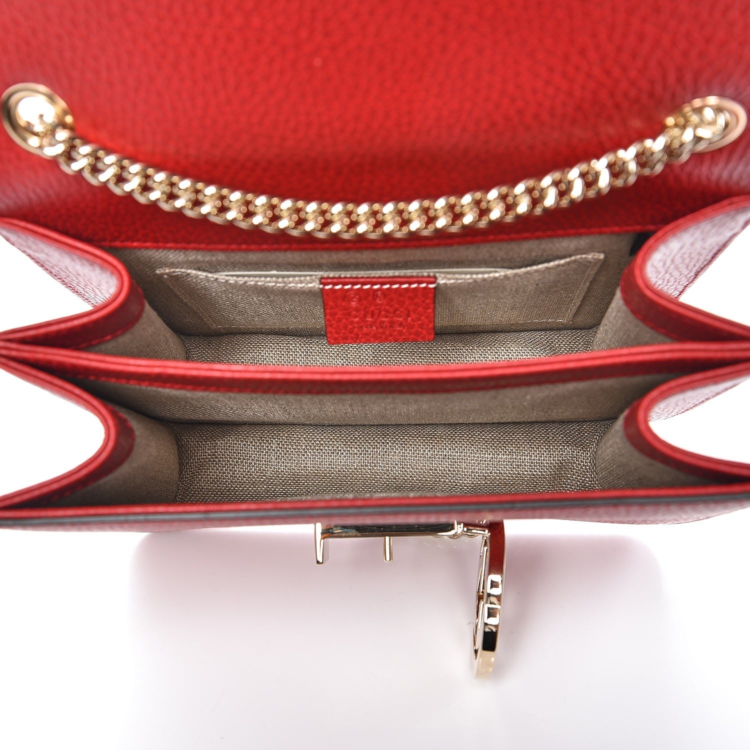Gucci Dollar Calfskin Small Interlocking G Shoulder Bag Red 5 of 7