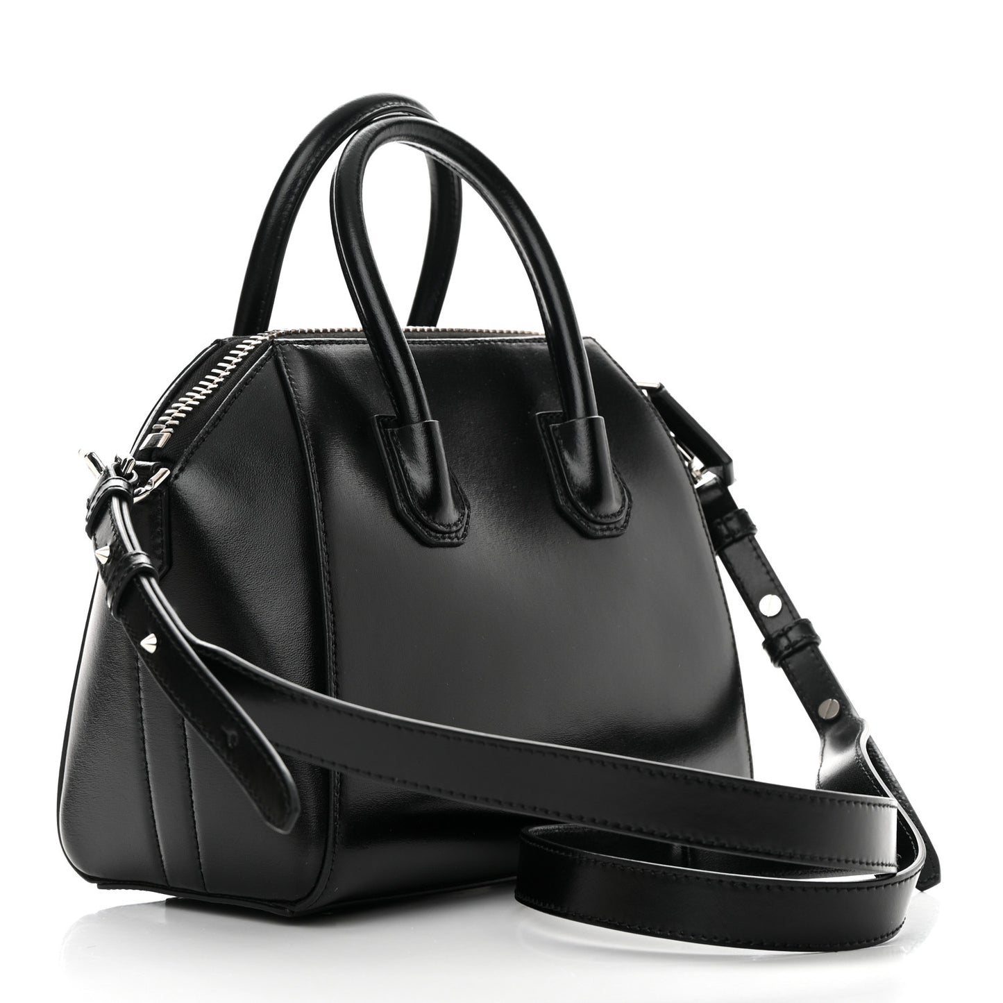 Shiny Lord Calfskin Mini Antigona Black