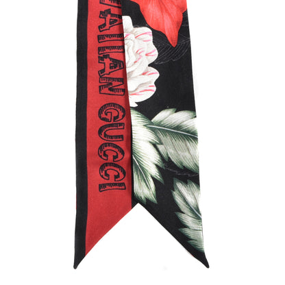 Gucci Silk Twill Haway Neck Bow Scarf Black 2 of 3