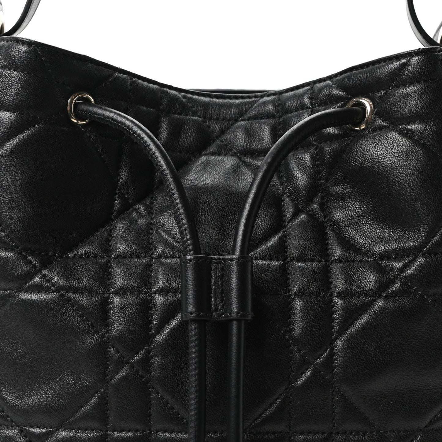 Calfskin Macrocannage Medium D-Motion Bag Black