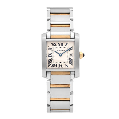 Cartier Stainless Steel 18K Yellow Gold 25mm Tank Francaise Quartz Watch 1 of 4