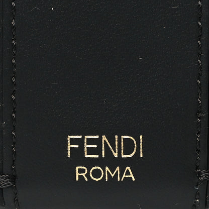Fendi Glazed Fabric Vitello Century FF 1974 Stamp Patch Mini Peekaboo Defender Cover Mogano Panna Black 6 of 10