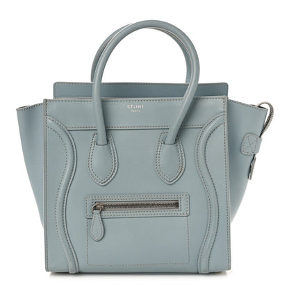 Celine Drummed Calfskin Micro Luggage Sky Blue 1 of 9