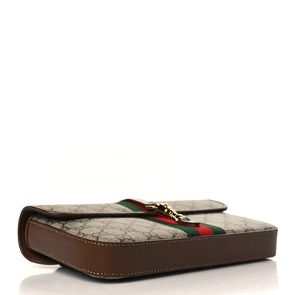 Gucci GG Supreme Monogram Azalea Calfskin Web Jackie 1961 Belt Bag 100 40 Beige Ebony Brown Sugar 3 of 8