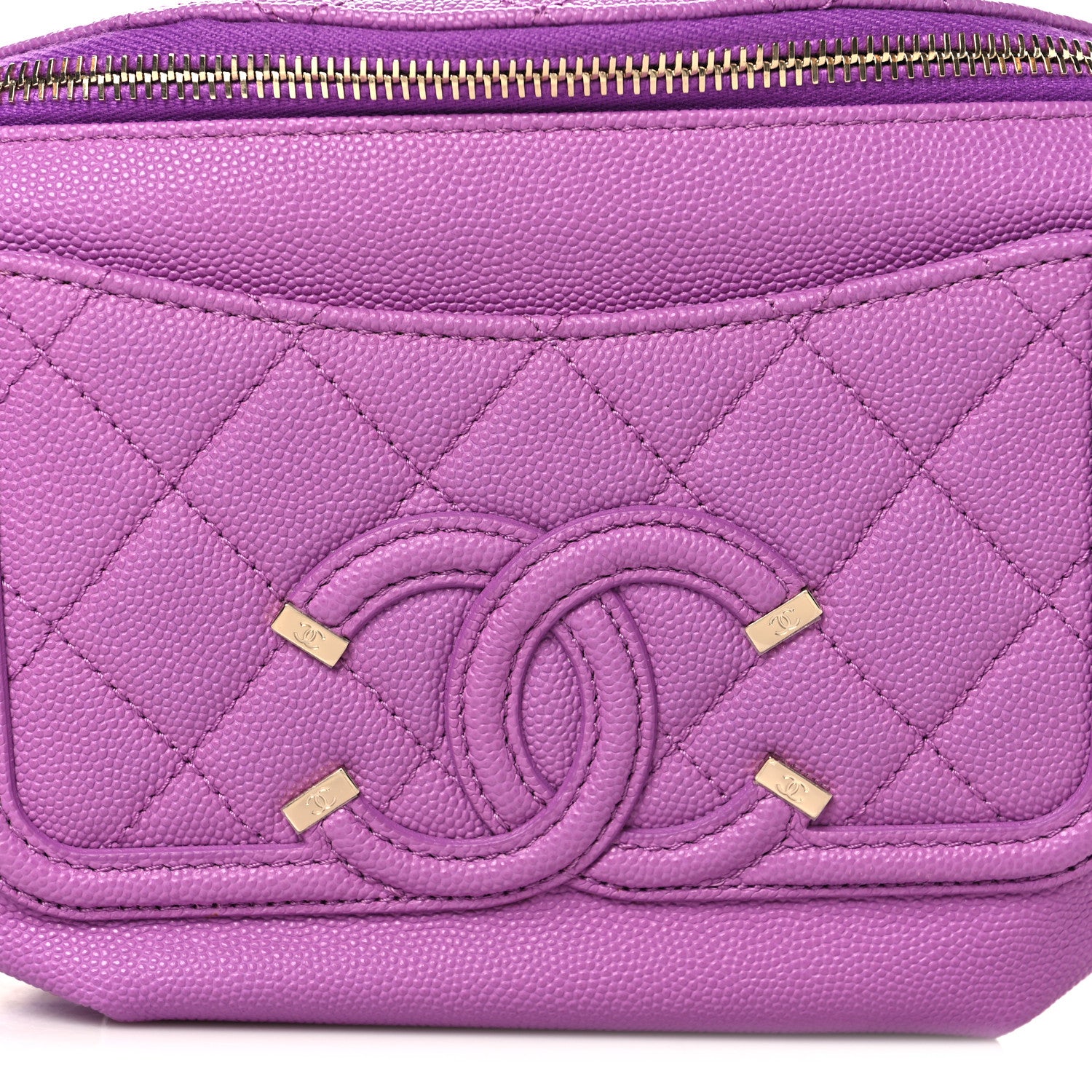 Chanel Caviar Quilted Filigree Waist Bag Purple 7 of 9