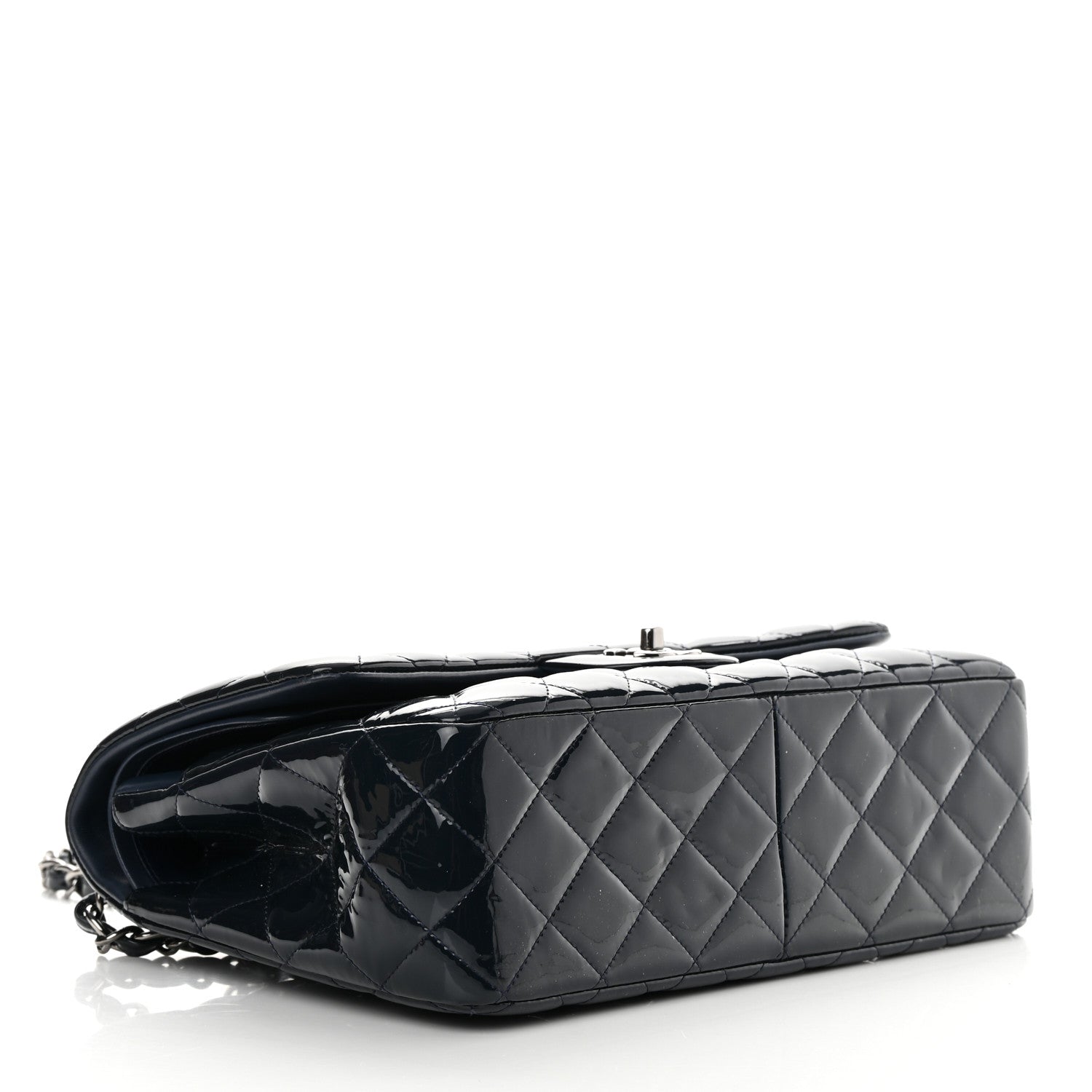 Chanel Patent Quilted Jumbo Double Flap Navy 4 of 17