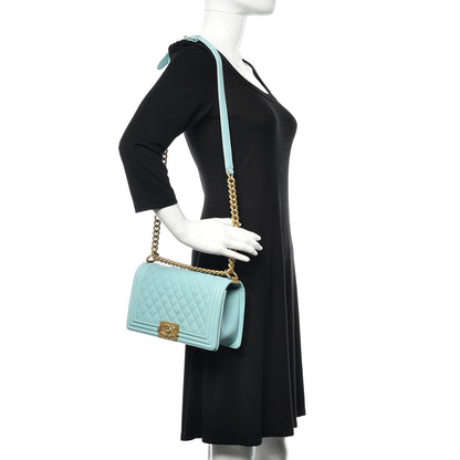Chanel Caviar Quilted Medium Boy Flap Light Blue 2 of 10