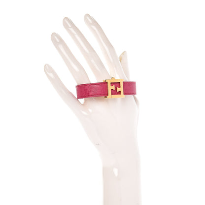 Fendi Vitello Elite FF Reversible Bracelet Magenta 2 of 6