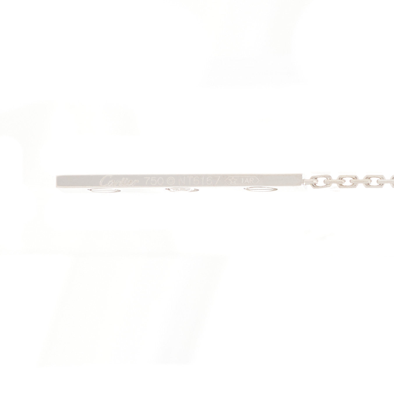 18K White Gold Diamond LOVE Lariat Necklace