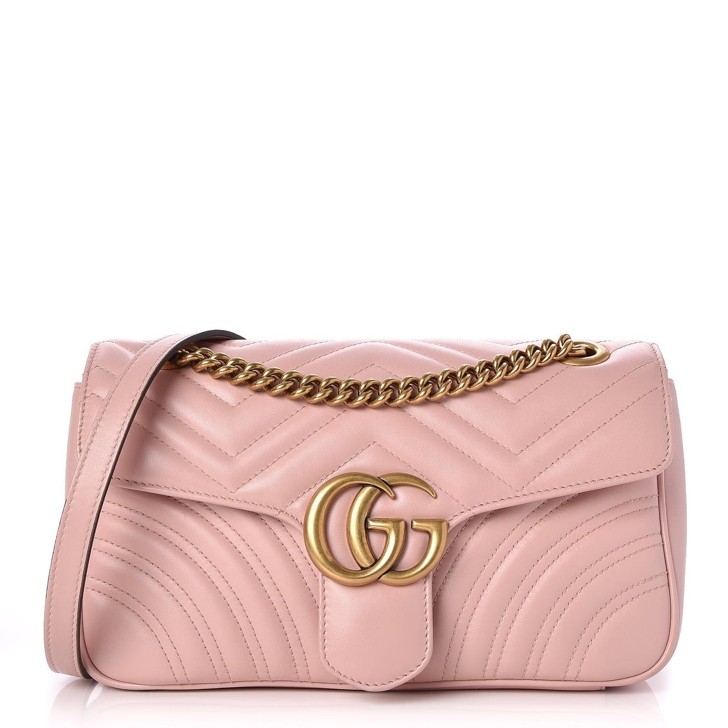 Calfskin Matelasse Small GG Marmont Shoulder Bag Perfect Pink