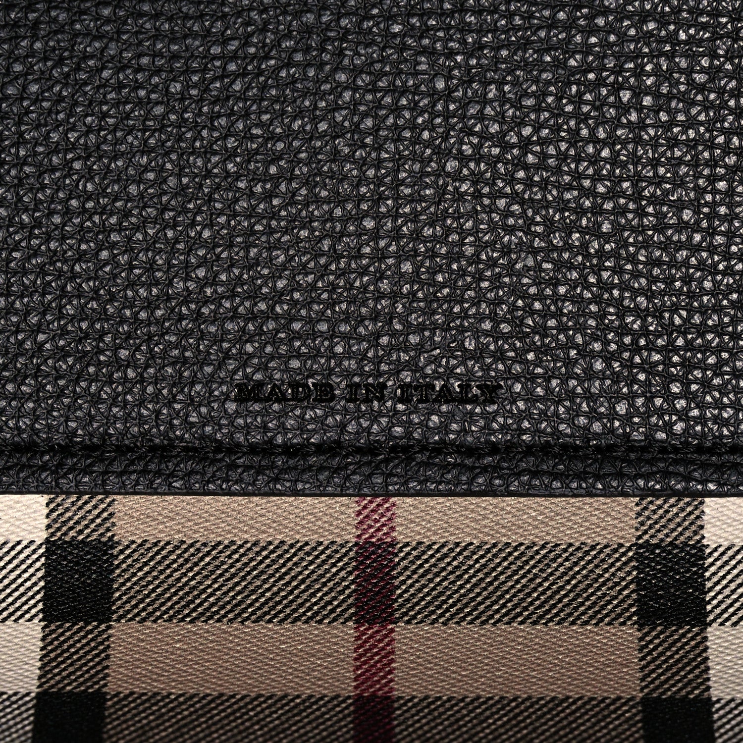 Burberry Grainy Calfskin Haymarket Check Medium Reversible Tote Black 8 of 13
