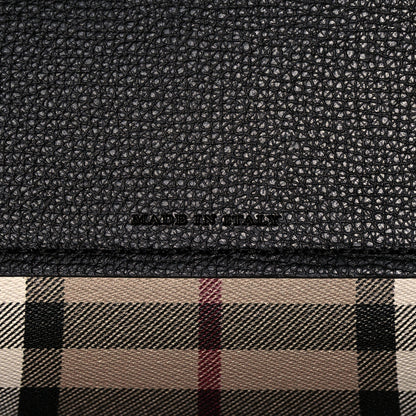 Burberry Grainy Calfskin Haymarket Check Medium Reversible Tote Black 8 of 13