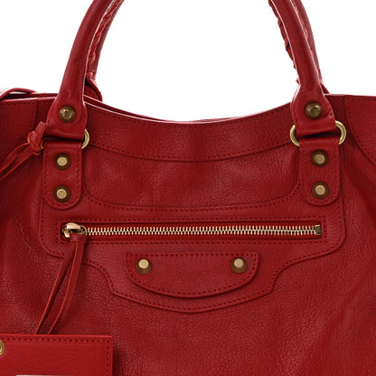 Balenciaga Sugar Goatskin Classic Gold Hardware Velo Rouge Coquelicot 9 of 15