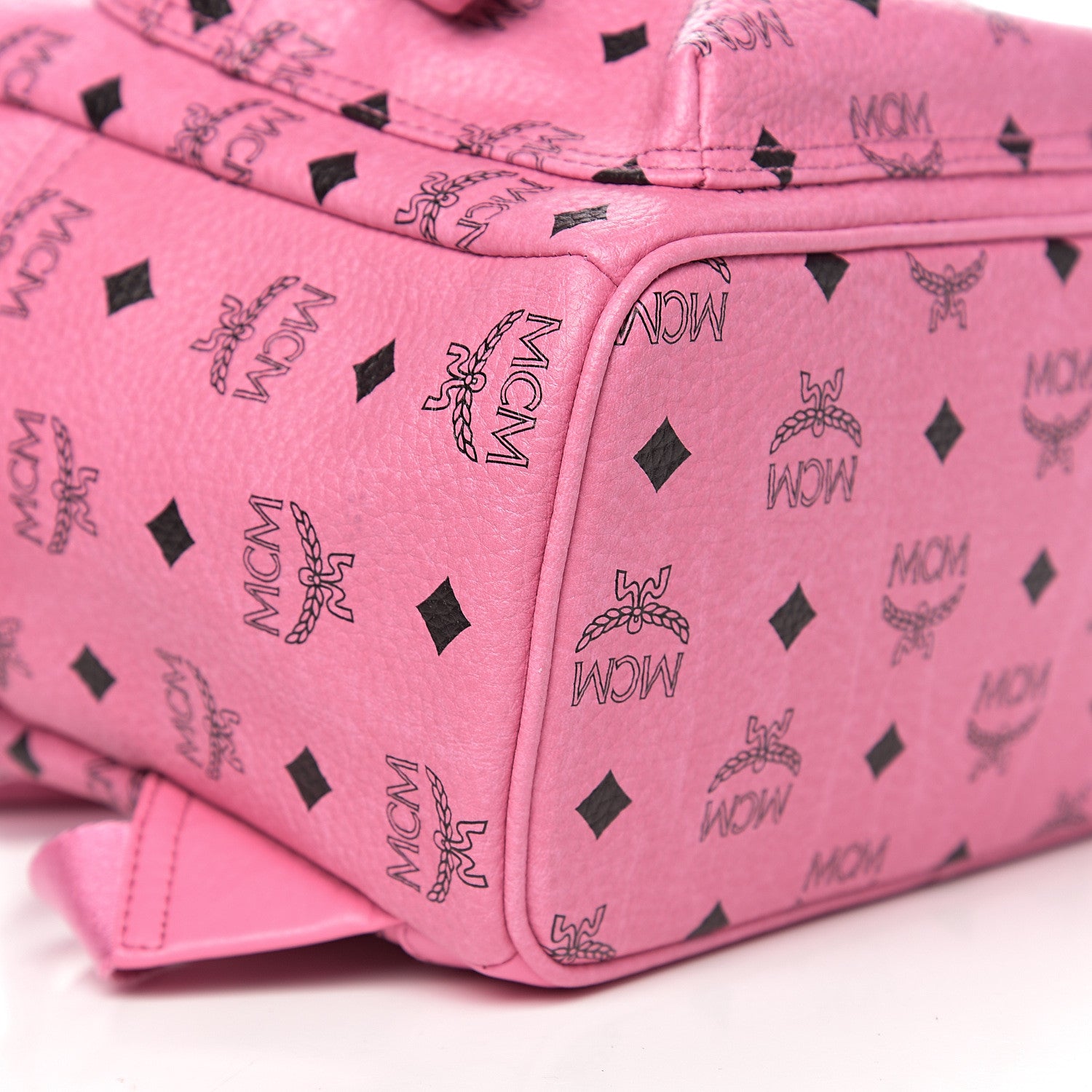 MCM Visetos Small Sprinkle Stud Stark Backpack Pink 6 of 8