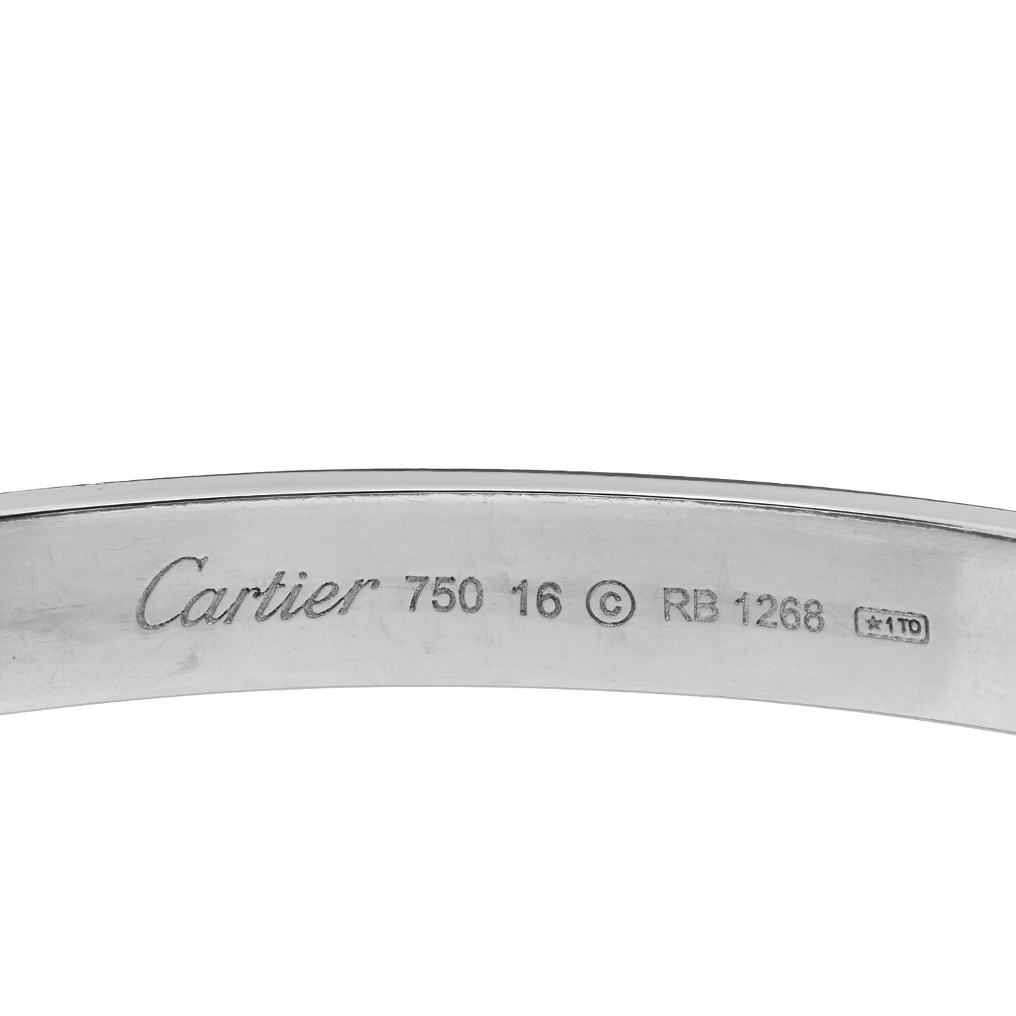 18K White Gold LOVE Bracelet 16
