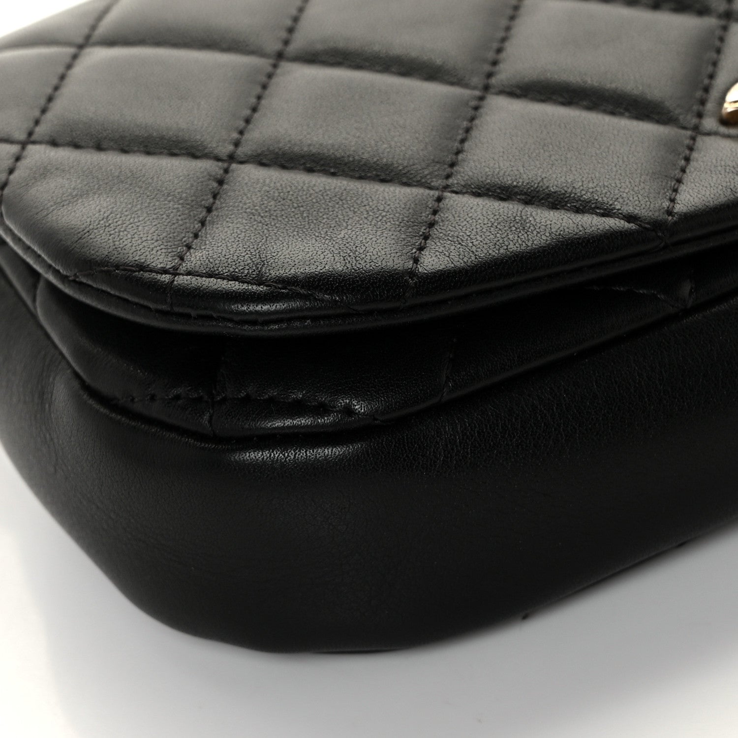 Chanel Calfskin Quilted Coco Mail Clutch With Chain Black 9 of 11