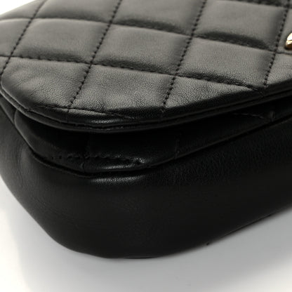 Chanel Calfskin Quilted Coco Mail Clutch With Chain Black 9 of 11