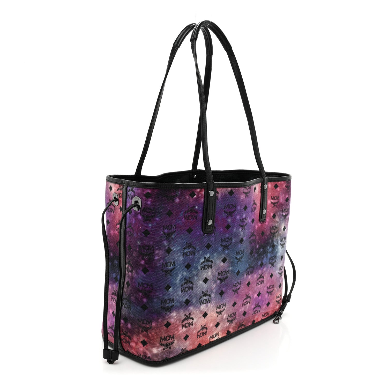 MCM Metallic Galaxy Visetos Medium Project Reversible Shopper Tote Black Multicolor 6 of 23