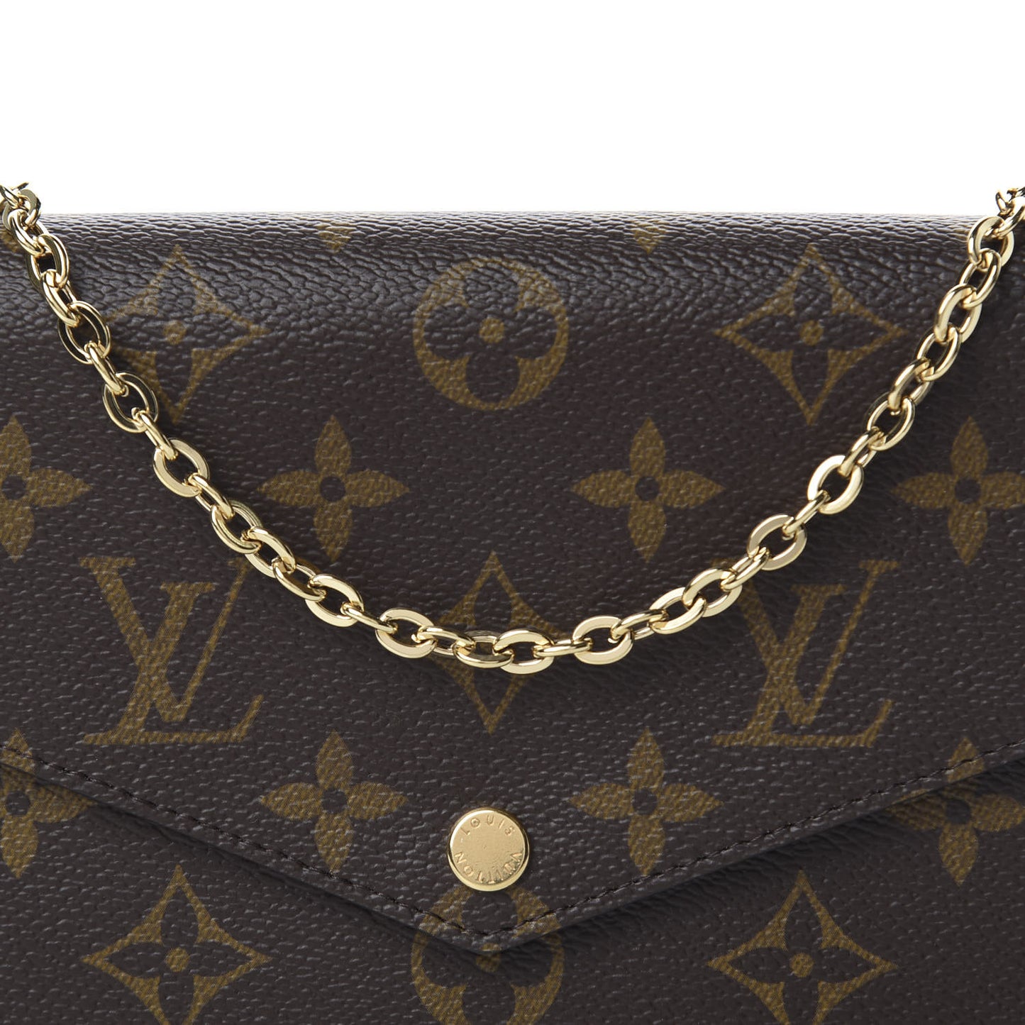 Monogram Pochette Felicie Chain Wallet Fuchsia