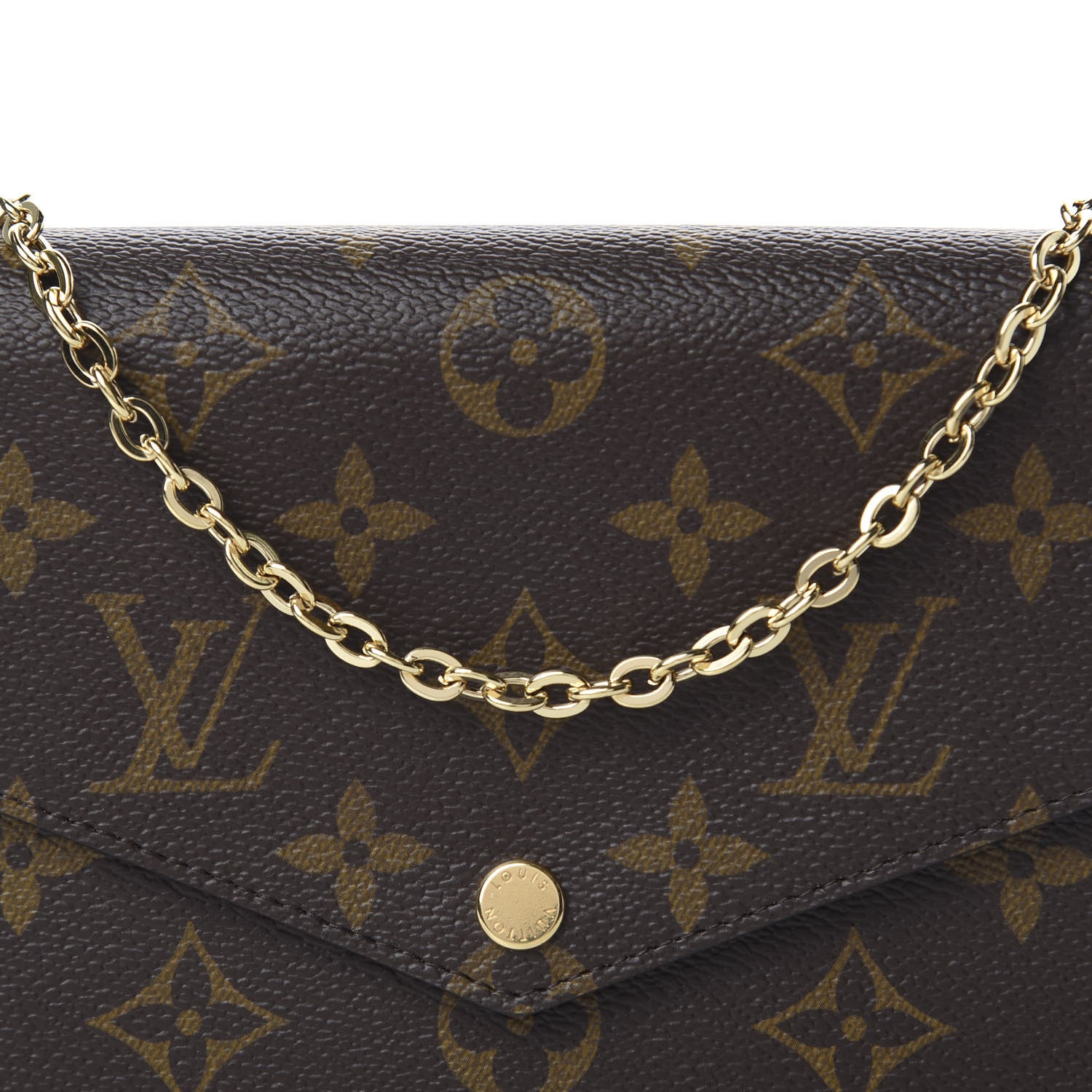 Louis Vuitton Monogram Pochette Felicie Chain Wallet Fuchsia 10 of 10
