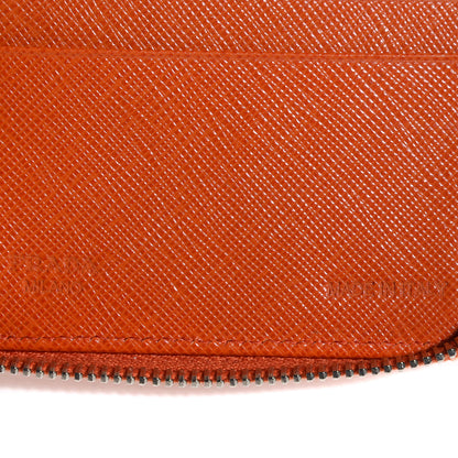 Prada Saffiano Zip Around Portfolio Wallet Papaya 8 of 8