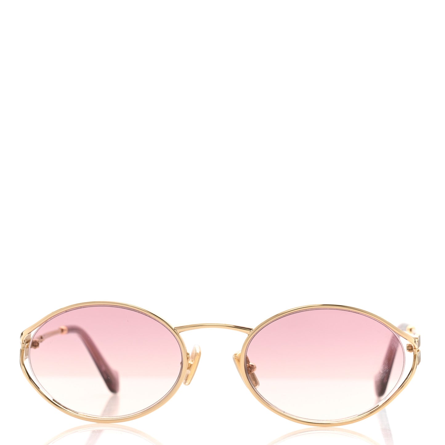 Metal Oval Sunglasses SMU52Y Gold