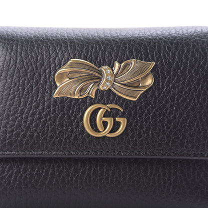 Gucci Calfskin GG Marmont Bow Wallet Black 11 of 12