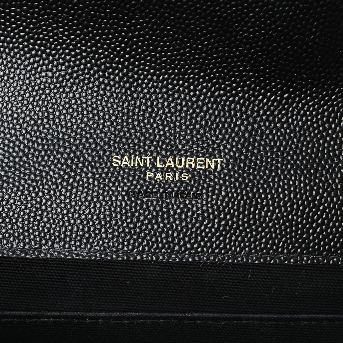 Saint Laurent Grain De Poudre Matelasse Chevron Monogram Envelope Clutch Black 6 of 10
