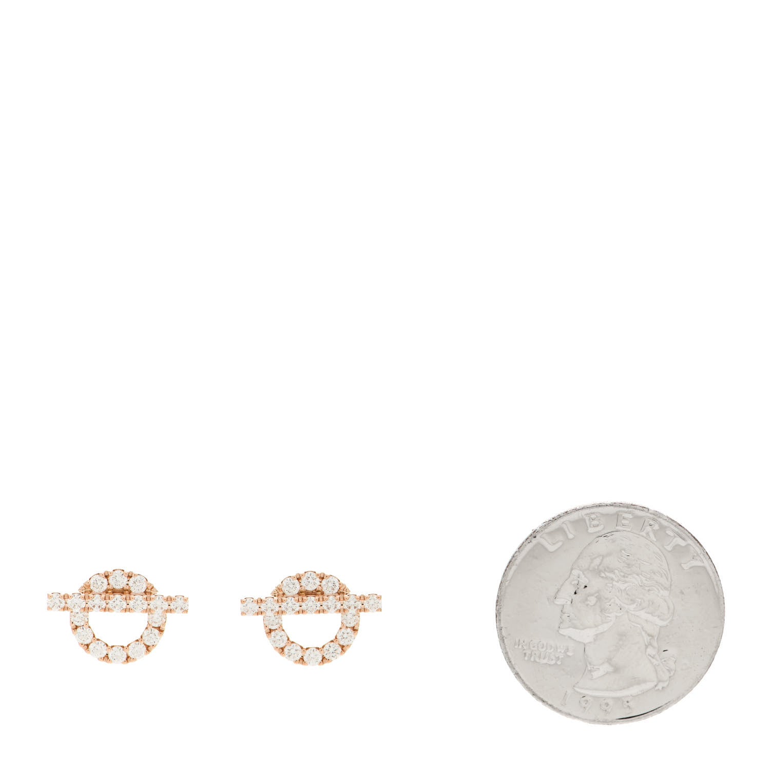 Hermes 18K Rose Gold Diamond Finesse Earrings 2 of 5