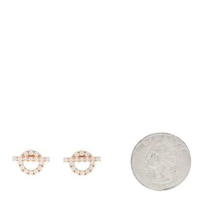 Hermes 18K Rose Gold Diamond Finesse Earrings 2 of 5
