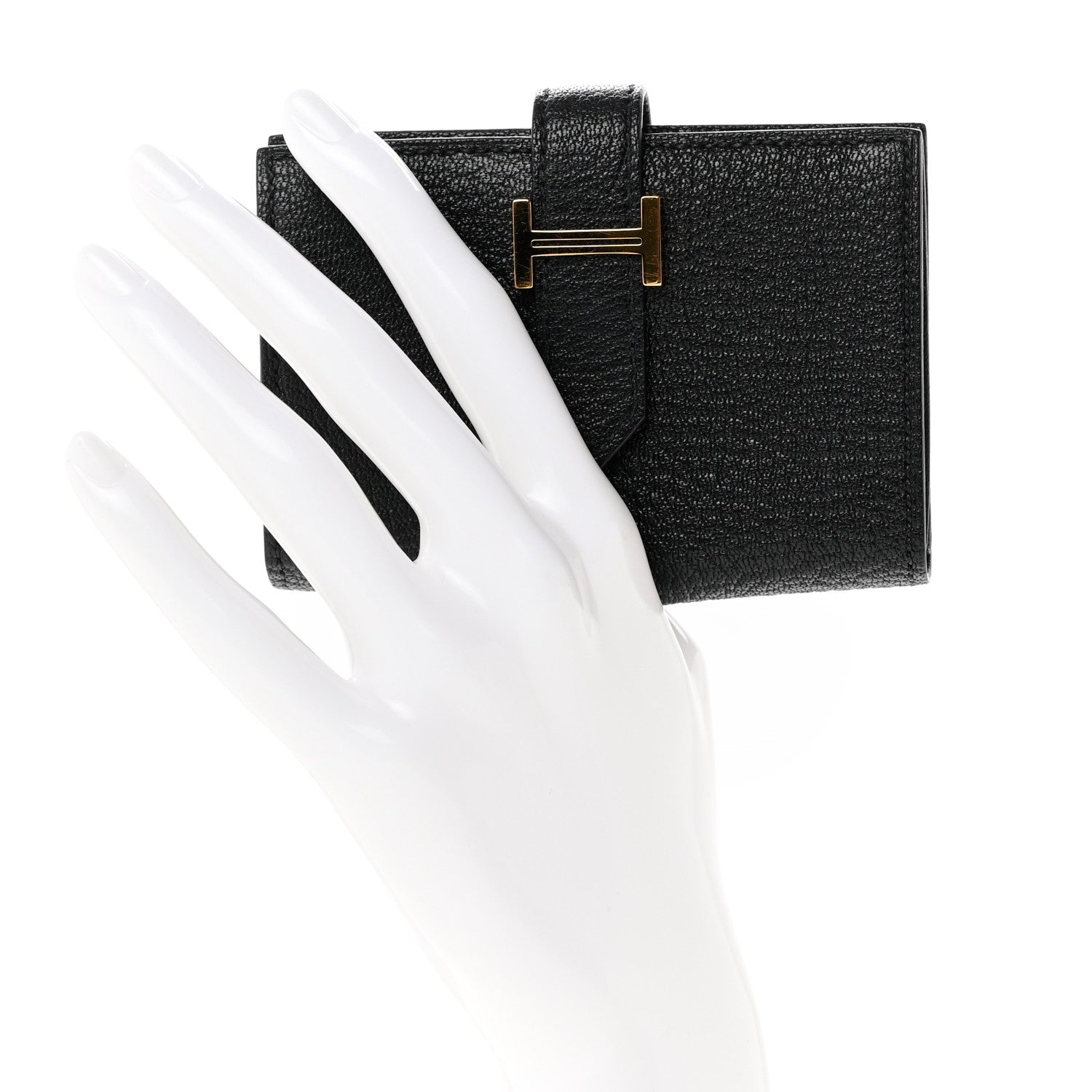 Hermes Chevre Mysore Mini Bearn Wallet Black 2 of 7