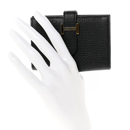 Hermes Chevre Mysore Mini Bearn Wallet Black 2 of 7