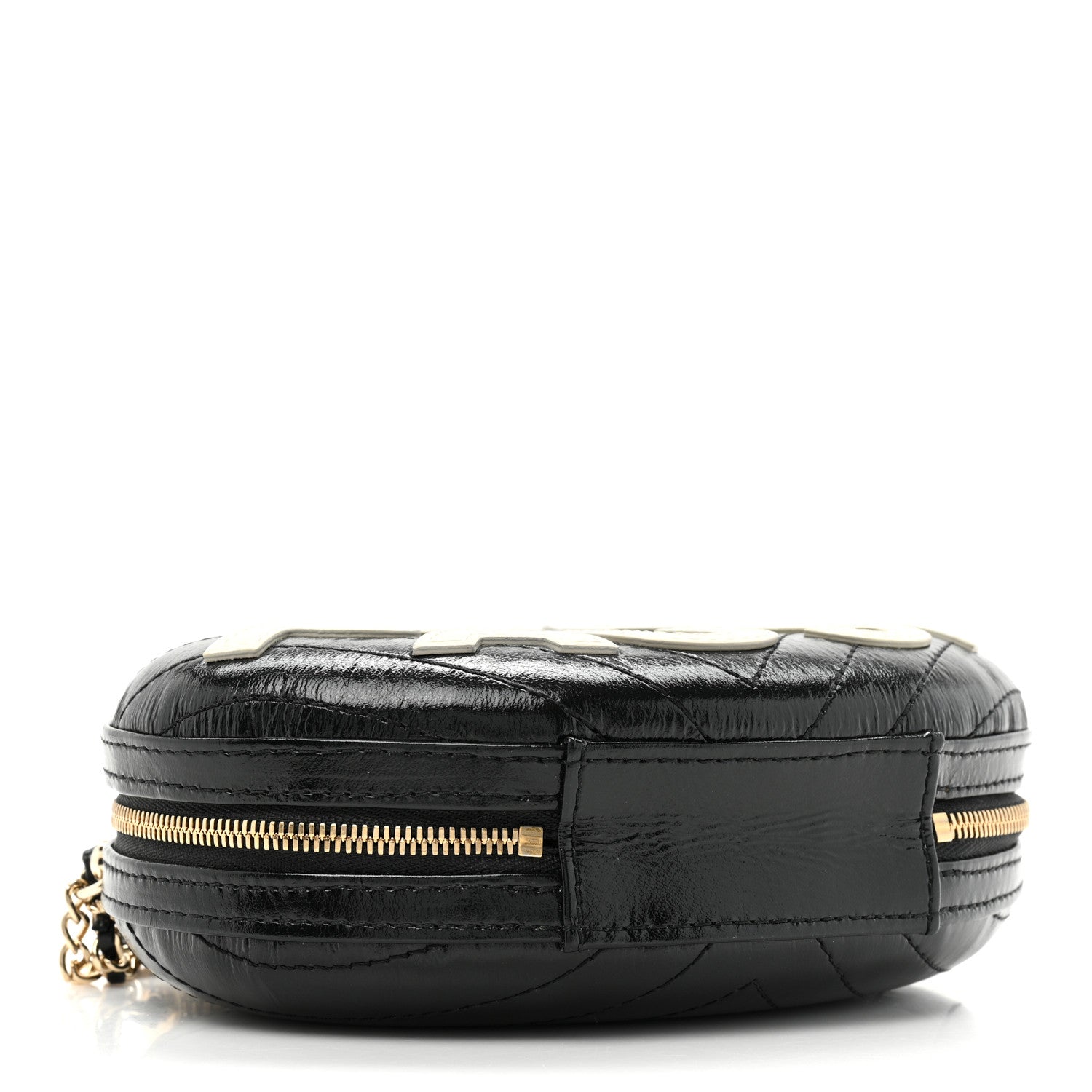Chanel Lambskin Embroidered Chevron Quilted La Pausa Tassel Clutch Black 4 of 9