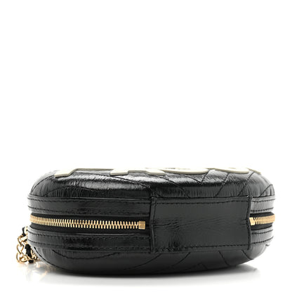 Chanel Lambskin Embroidered Chevron Quilted La Pausa Tassel Clutch Black 4 of 9