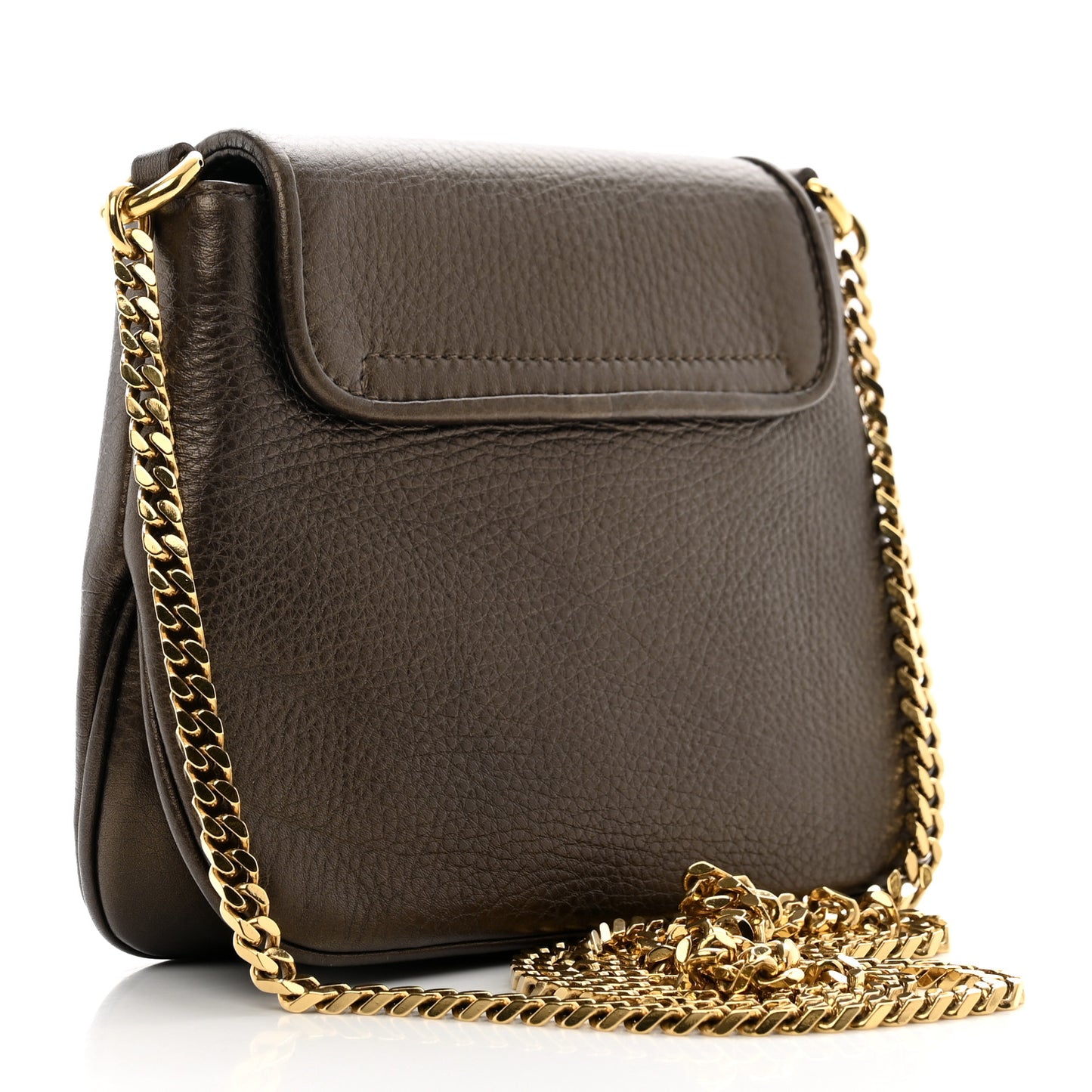 Metallic Pebbled Calfskin Small 1973 Chain Shoulder Bag Winter Leaf