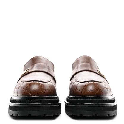 Chanel Calfskin Quilted CC Mocassin Loafers 42 Brown 2 of 8